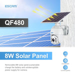 ESCAM QF480 EU Version HD 1080P IP66 Waterproof 4G Solar Panel PT IP Camera without Battery, Support Night Vision / Motion Detection / TF Card / Two Way Audio - Trustpick