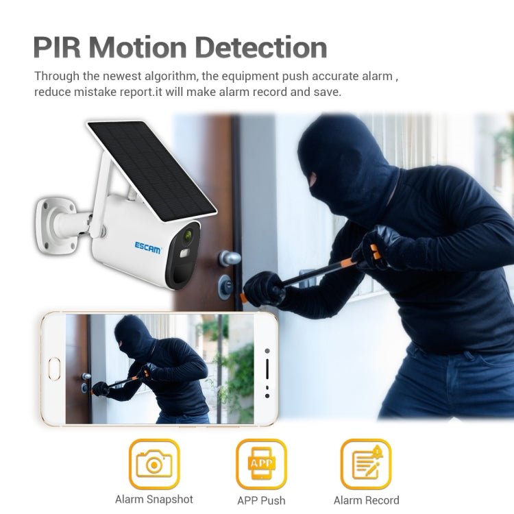 ESCAM QF490 HD 1080P 4G 3.8W Solar Panel IP Camera, EU Version - Trustpick