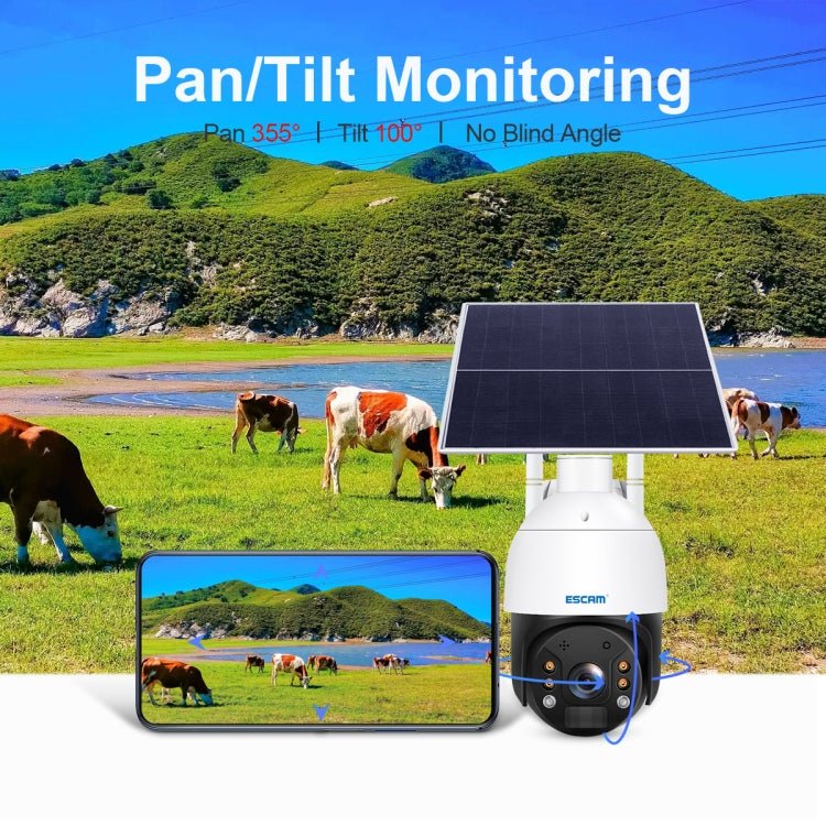 ESCAM QF624 1080P HD IP66 Waterproof WiFi Solar Panel PT IP Camera without Battery - Trustpick