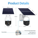 ESCAM QF724 3MP 24h Recording Cloud Storage PT 4G PIR Alarm IP Camera with Solar Panel - Trustpick