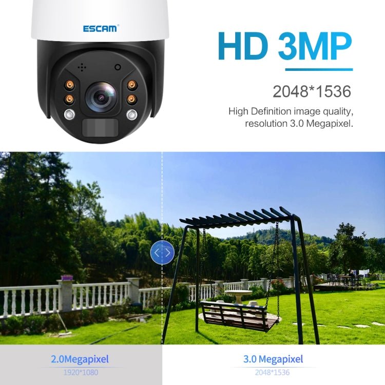 ESCAM QF724 3MP 24h Recording Cloud Storage PT 4G PIR Alarm IP Camera with Solar Panel - Trustpick