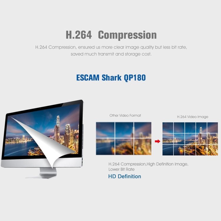 ESCAM Shark QP180 960P 360 Degrees Fisheye Lens 1.3MP WiFi IP Camera, Support Motion Detection / Night Vision, IR Distance: 10m - Trustpick