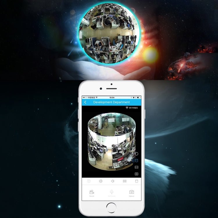 ESCAM Shark QP180 960P 360 Degrees Fisheye Lens 1.3MP WiFi IP Camera, Support Motion Detection / Night Vision, IR Distance: 10m - Trustpick