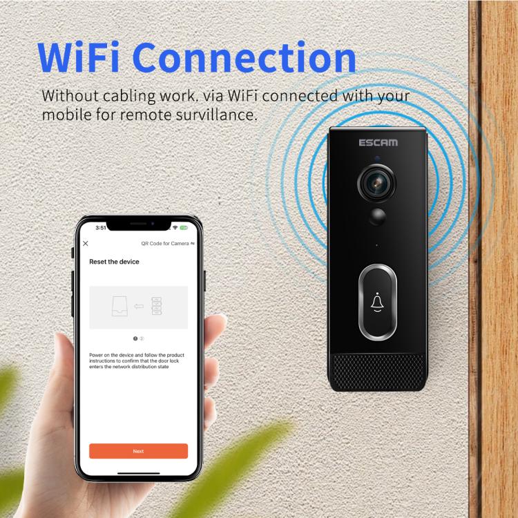 ESCAM V5 TUYA 1080P Intelligent Two - Way Voice Night Vision Wireless Doorbell - Trustpick