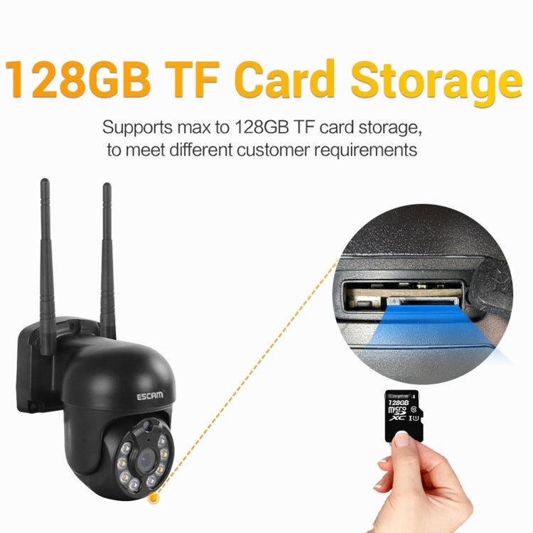 ESCAM WNK610 3.0 Million Pixels Wireless Dome IP Camera, Support Motion Detection & Two - way Audio & Full - color Night Vision & TF Card, EU Plug - Trustpick