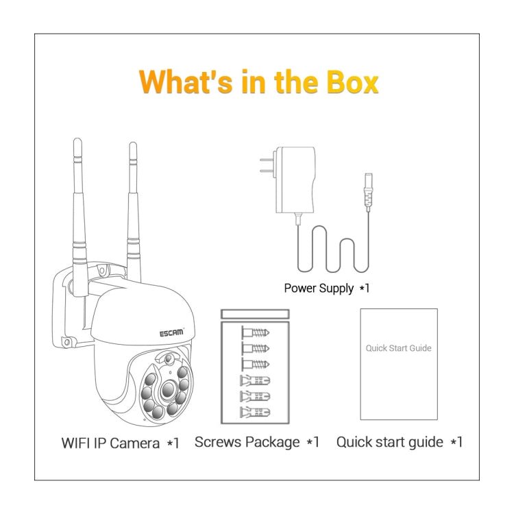 ESCAM WNK610 3.0 Million Pixels Wireless Dome IP Camera, Support Motion Detection & Two - way Audio & Full - color Night Vision & TF Card, EU Plug - Trustpick