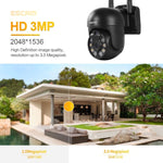 ESCAM WNK610 3.0 Million Pixels Wireless Dome IP Camera, Support Motion Detection & Two - way Audio & Full - color Night Vision & TF Card, EU Plug - Trustpick
