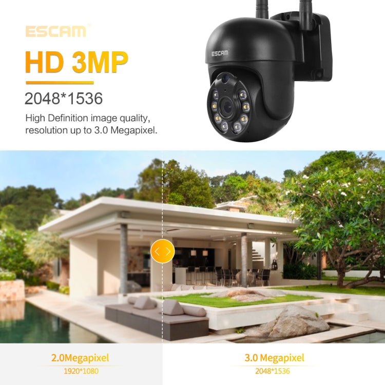 ESCAM WNK610 3.0 Million Pixels Wireless Dome IP Camera, Support Motion Detection & Two - way Audio & Full - color Night Vision & TF Card, EU Plug - Trustpick