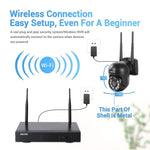 ESCAM WNK618 3.0 Million Pixels 8 - channel Wireless Dome Camera HD NVR Security System, Support Motion Detection & Two - way Audio & Full - color Night Vision & TF Card, EU Plug - Trustpick