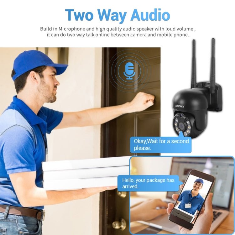 ESCAM WNK618 3.0 Million Pixels 8 - channel Wireless Dome Camera HD NVR Security System, Support Motion Detection & Two - way Audio & Full - color Night Vision & TF Card, EU Plug - Trustpick