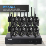 ESCAM WNK618 3.0 Million Pixels 8 - channel Wireless Dome Camera HD NVR Security System, Support Motion Detection & Two - way Audio & Full - color Night Vision & TF Card, EU Plug - Trustpick