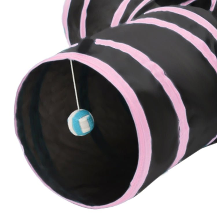 Foldable 3 Exits Exercising Cat Tunnel with A Hanging Ball - Trustpick
