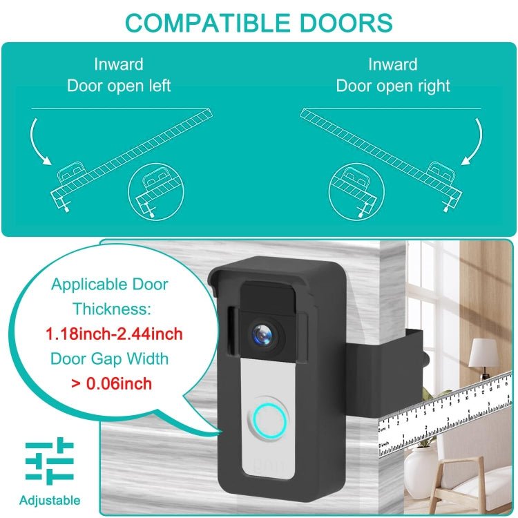 For Blink / Google Ring Doorbell Device Universal Door Overhead Bracket Anti - theft Adjustable - Trustpick