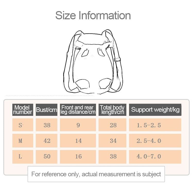 Front Pet Carrier Dog Backpack Bag, Size：L - Trustpick