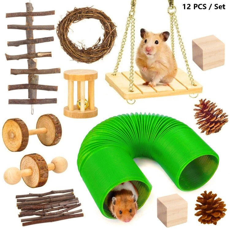 Hamster Toy Pet Rabbit Guinea Pig Parrot Play Grinding Wood Toys - Trustpick