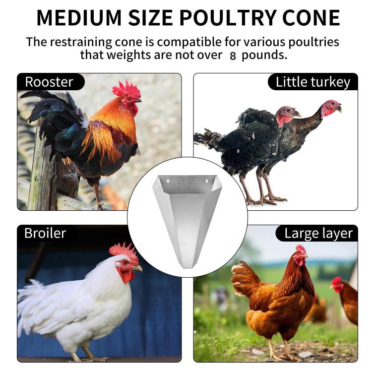 Heavy - duty Metal Poultry Cone for Chicken and Duck Restraint Funnels - Trustpick