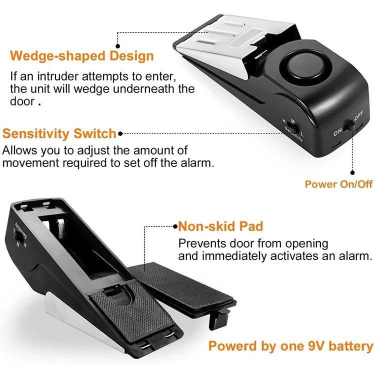 HH - MD001 Door Stop Wedge Alarm for Home and Travel - Trustpick