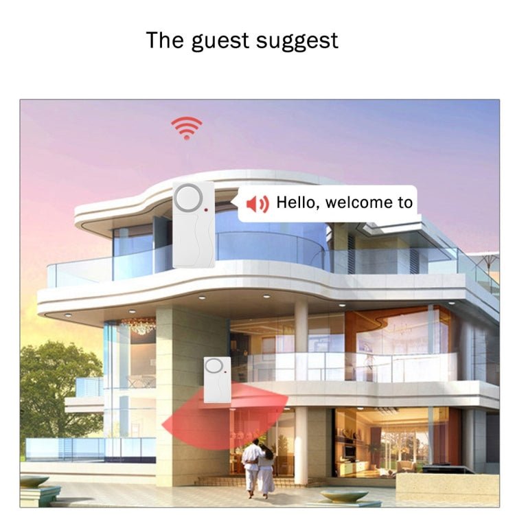 Home Security Wireless Remote Control Door Window Siren Magnetic Sensor Alarm Warning, 1 Remote Controller + 2 Magnetic Sensors - Trustpick