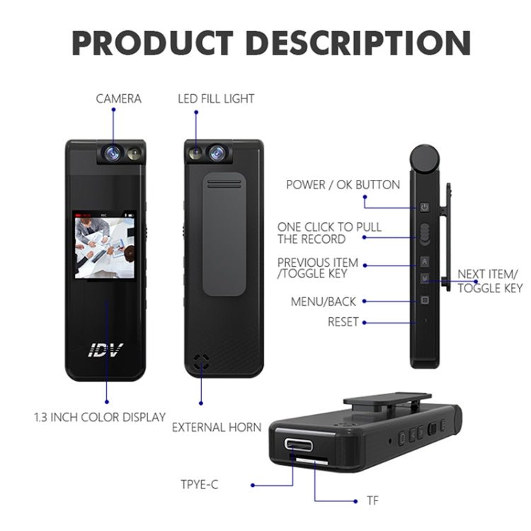 iDV L13 1080P Portable HD Mini Audio Video Recorder - Trustpick