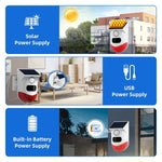 Infrared Motion Detector Solar Outdoor PIR Wireless Strobe Siren Detector Sound Alarm - Trustpick