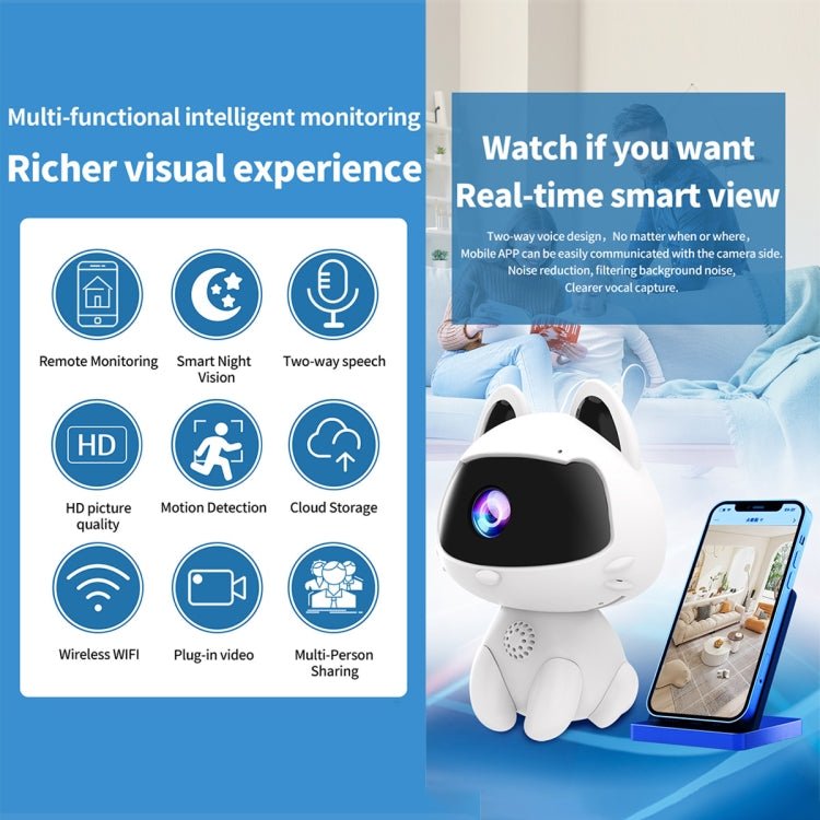 K9 Cute Pets Smart Home Camera, Support Night Vision & Two - way Voice & Motion Detection - Trustpick
