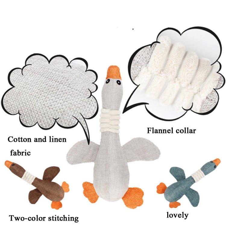 Long Animal Wild Goose Vocal Bite Resistant Dog Toy Plush Molar Dog Supplies - Trustpick