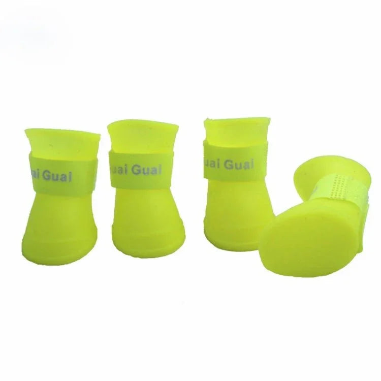 Lovely Pet Dog Shoes Puppy Candy Color Rubber Boots Waterproof Rain Shoes, S, Size: 4.3 x 3.3cm - Trustpick
