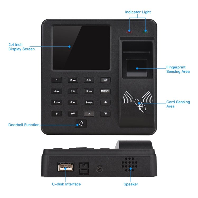 M10 Smart ID Card Recognition Fingerprint Access Control All - in - one Attendance Machine - Trustpick