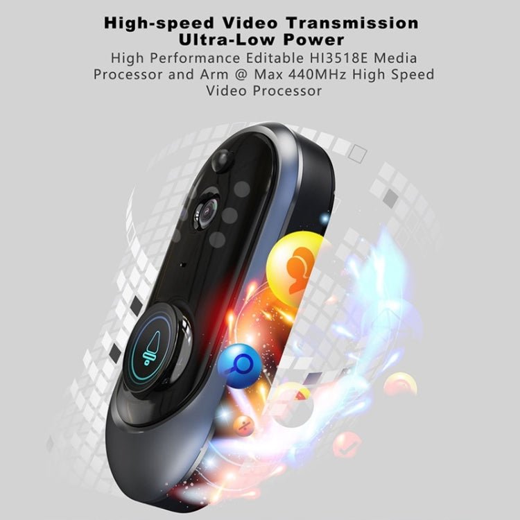 M108 720P 6400mAh Smart WIFI Video Visual Doorbell,Support Phone Remote Monitoring & Real - time Voice Intercom - Trustpick