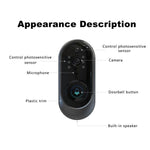 M108 720P 6400mAh Smart WIFI Video Visual Doorbell,Support Phone Remote Monitoring & Real - time Voice Intercom - Trustpick