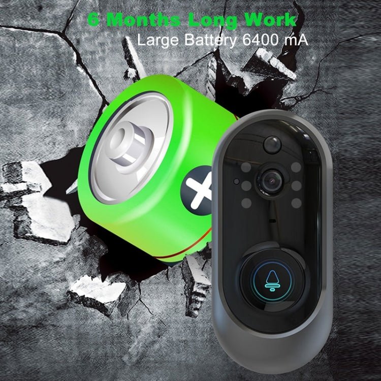 M108 720P 6400mAh Smart WIFI Video Visual Doorbell,Support Phone Remote Monitoring & Real - time Voice Intercom - Trustpick