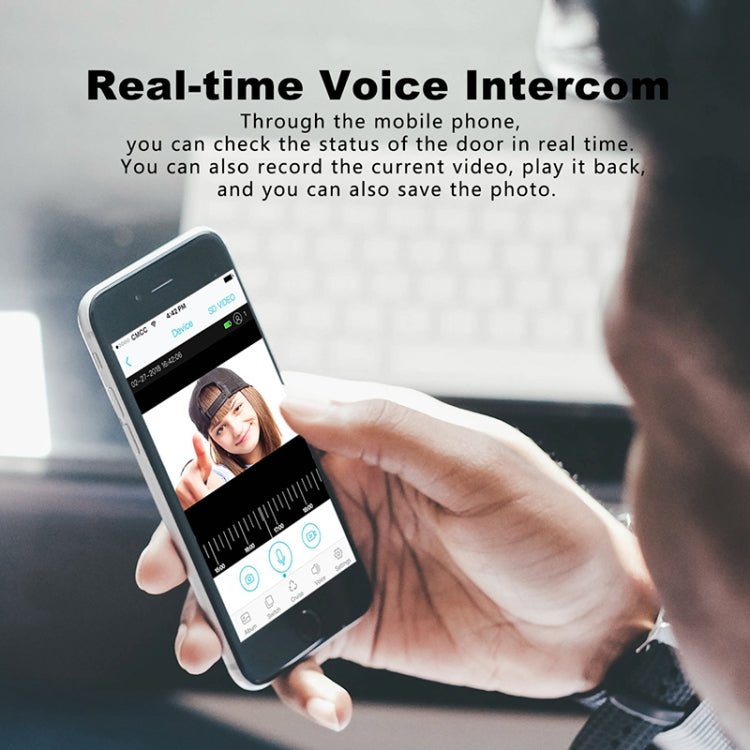 M200B WiFi Intelligent Square Button Video Doorbell, Support Infrared Motion Detection & Adaptive Rate & Two - way Intercom & Remote / PIR Wakeup - Trustpick