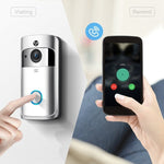 M4 720P Smart WIFI Ultra Low Power Video PIR Visual Doorbell with 3 Battery Slots,Support Mobile Phone Remote Monitoring & Night Vision & 166 Degree Wide - angle Camera Lens - Trustpick
