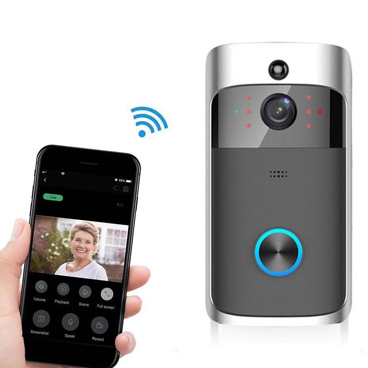 M4 720P Smart WIFI Ultra Low Power Video PIR Visual Doorbell with 3 Battery Slots,Support Mobile Phone Remote Monitoring & Night Vision & 166 Degree Wide - angle Camera Lens - Trustpick