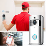 M4 720P Smart WIFI Ultra Low Power Video PIR Visual Doorbell with 3 Battery Slots,Support Mobile Phone Remote Monitoring & Night Vision & 166 Degree Wide - angle Camera Lens - Trustpick