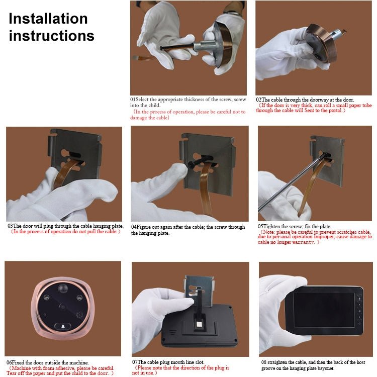 M4300A 4.3 inch Display Screen 3.0MP Camera Video Smart Doorbell, Support TF Card (32GB Max) & Motion Detection & Infrared Night Vision - Trustpick