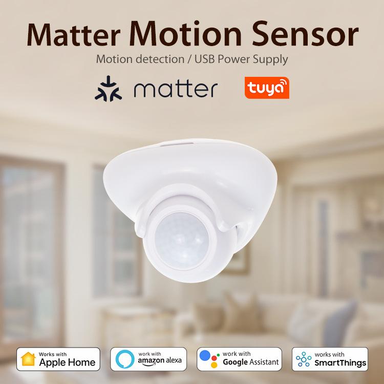 Matter Thread USB - C Power PIR Motion Sensor Smart Home System Compatible With Tuya App Remote Control - Trustpick