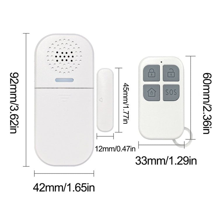 MC - 05 130dB Remote Door Magnetic Alarm With Light Reminder - Trustpick