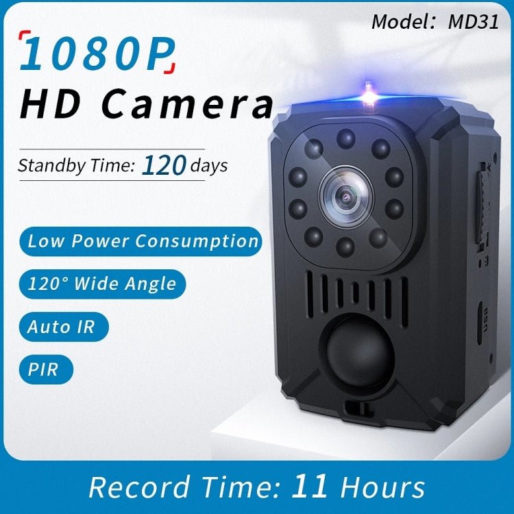 MD31 Mini 1080P HD Camcorder Night Vision PIR Motion Action Micro Camera - Trustpick