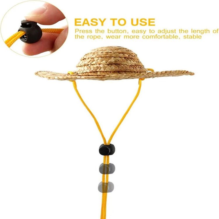 Mini Pet Straw Hat Cat Dog Birthday Party Sun Visor Hat - Trustpick