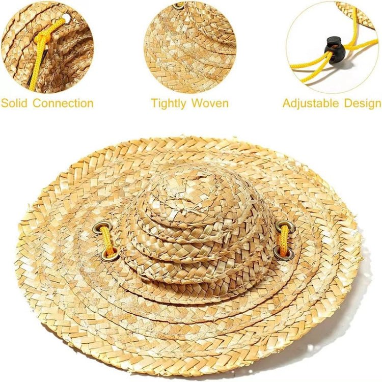 Mini Pet Straw Hat Cat Dog Birthday Party Sun Visor Hat - Trustpick