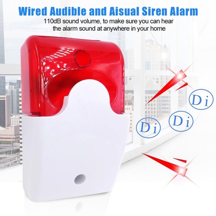 Mini Wired Red Strobe Siren for Burglar Security Alarm - Trustpick