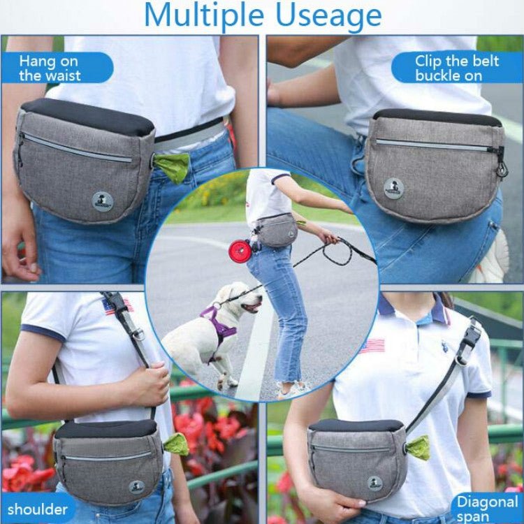 MOVEPEAK Pet Snack Bag Leash Pet Training Waist Bag Outing Dog Snack Bag - Trustpick