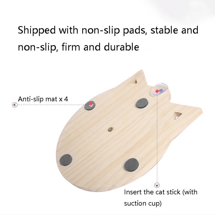MZP01 Solid Wood Turntable Cat Toys Durable Funny Cat Stick Scratcher, Specification: - Trustpick