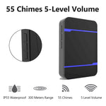 N15K - 2T1 - B 110dB IP55 Waterproof Wireless Doorbell, Receiver x 1 and Transmitter x 2, US Plug - Trustpick