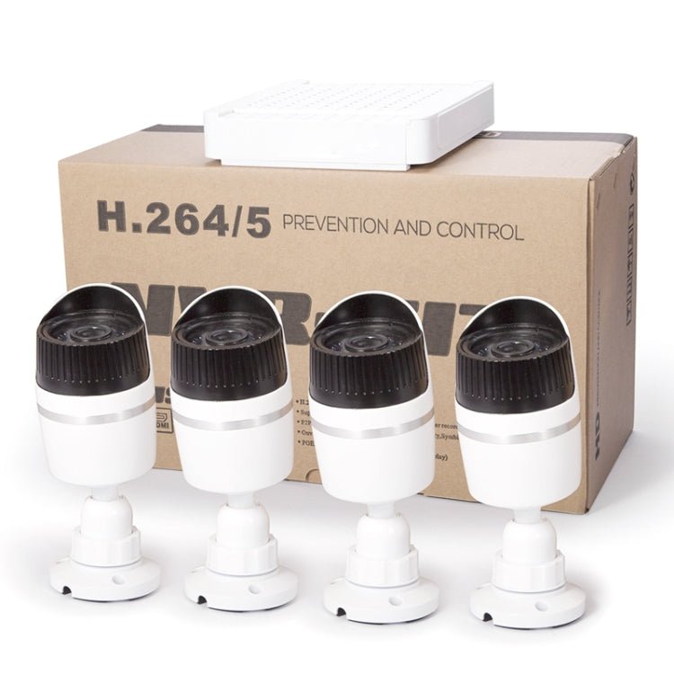 N4B - Mini/L 4 Ch 720P 1.0 Mega Pixel IP Camera NVR Kit, Support Night Vision / Motion Detection, IR Distance: 20m - Trustpick