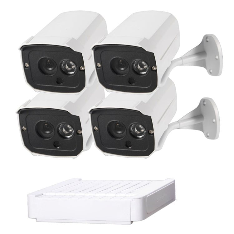 N4B7 - Mini/L 4 Ch 720P 1.0 Mega Pixel IP Camera NVR Kit, Support Night Vision / Motion Detection, IR Distance: 20m - Trustpick