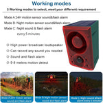 N911N Solar Alarm Infrared Sensor Sound And Light Blast Warning Light Animal Repeller - Trustpick