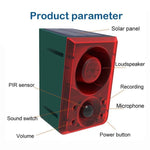 N911N Solar Alarm Infrared Sensor Sound And Light Blast Warning Light Animal Repeller - Trustpick