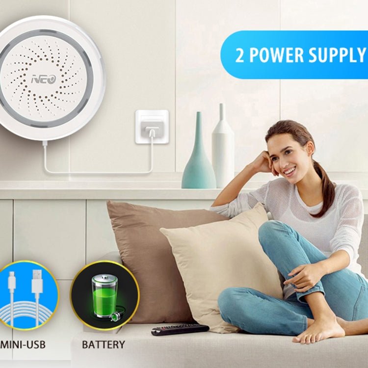 NEO NAS - AB02W WiFi USB Siren Alarm Sensor for Home Alarms Security - Trustpick